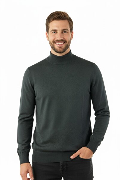 Oppland Чоловічий казах з рибальським коміром, вовняний, тканий, класична модель, повний крій