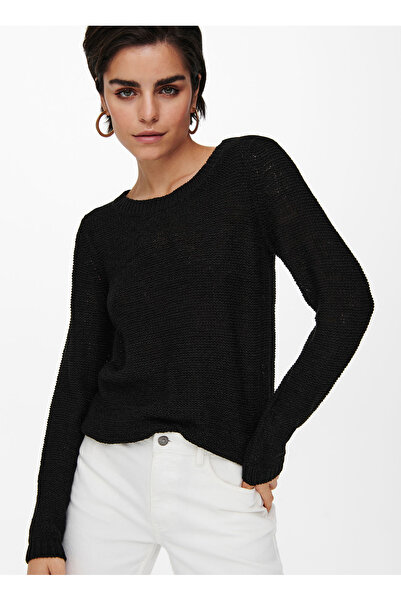 ONLY O Neck Regular Plain Black Sweater Women Onlgeena Xo L/S Pullover Knt Noos
