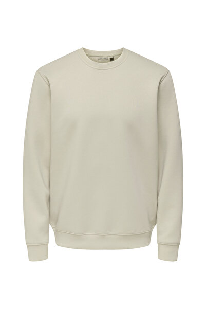 Only & Sons O Neck Ecru Men's Sweatshirt Onsluca Life Reg Ls Crew Sweat
