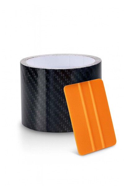 ÖzgürceSeç 6d Siyah Karbon Şerit Folyo Araç Kapı Direk Kaplama Folyosu 5 Cm X 3 Metre - Ragle Hediye