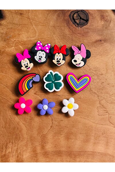 Crocs Jibbitz Terlik Süsü 10 Lu Set,çiçek,kalp,yonca