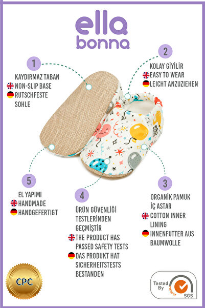 Ella Bonna Non-Slip Sole, Baby Booties, Nursery Shoes, Filamingo, Balloon, Princess 3 Pack