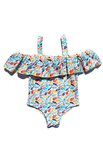 Ella Bonna Fish Patterned Colorful Sea and Pool Swimsuit - Baby and Child