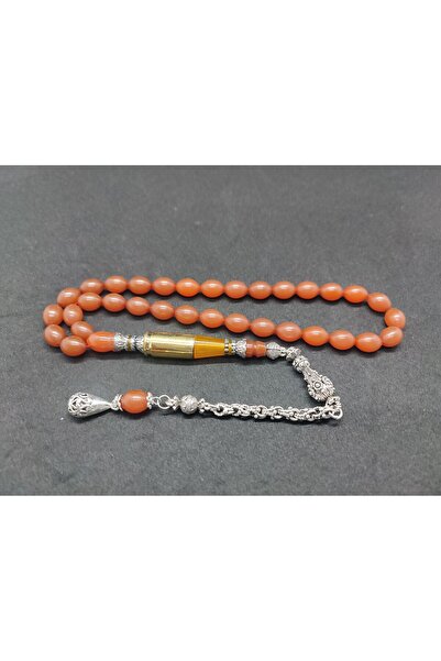 İskeçe Tesbih Şevket Alkan Usta Eseri İmame Mermi Kovanı Ve 925 Ayar Gümüş Na...