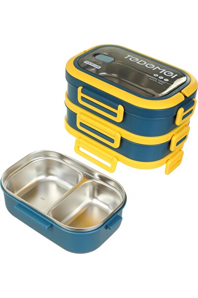 Evistro 3 Layer Stainless Steel Leakproof Storage Container Nutrition Contain...