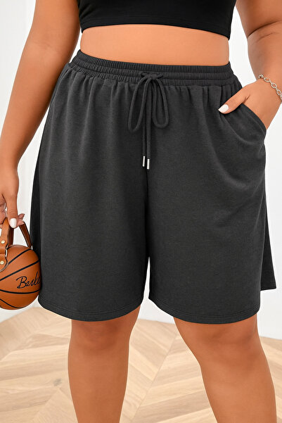 EydaMoon Women's Relaxed Cut Oversize Wide Leg Waist Elastic Shorts