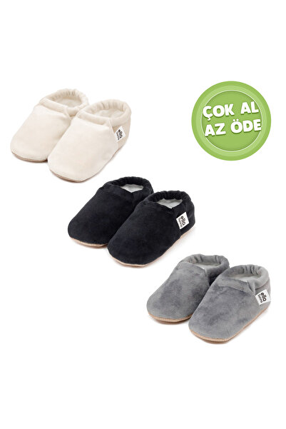 Ella Bonna Economic Pack of 3 - Non-Slip Sole and Velvet Fabric Baby Home Boo...