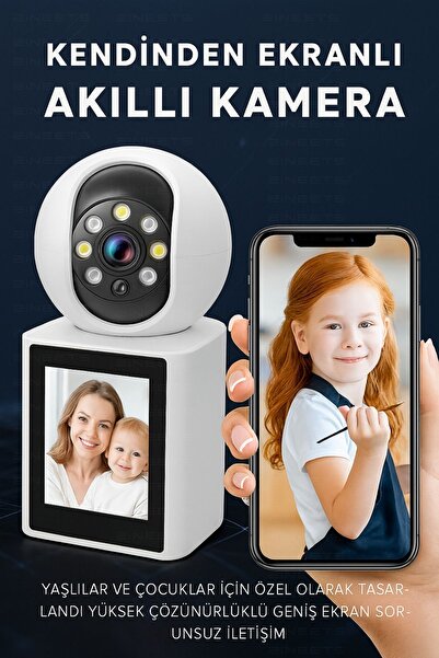 Zineets Çift Kameralı Kablosuz Wifi Gece Görüşlü Kamera Iç Mekan Güvenlik Kam...