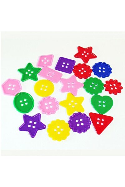 Zedhobi 10 Adet Geometrik Şekilli Renkli Düğme Büyük Boy , Düğmeler