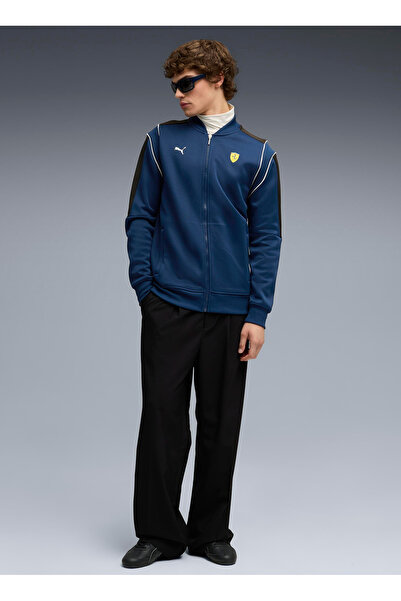 Puma 63276405 Ferrari MT7 Track Jacket P Mavi Regular Fit Düz Erkek Zip Ceket