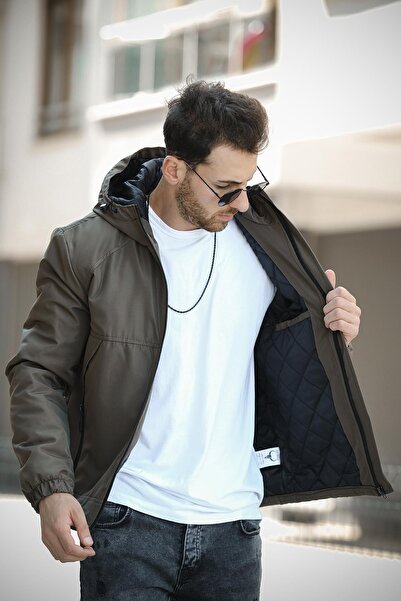 Oksit Jestad Su İtici Kapüşonlu Slim Fit Erkek Mont