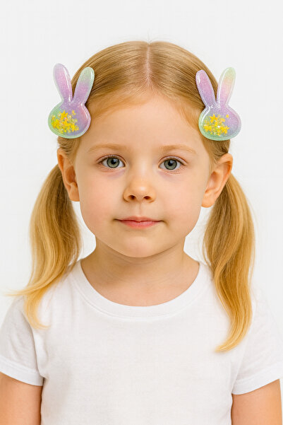 Motebarn Wear Дівчача 2-х секційна кольорова шпилька для волосся «Кролик» фіо...