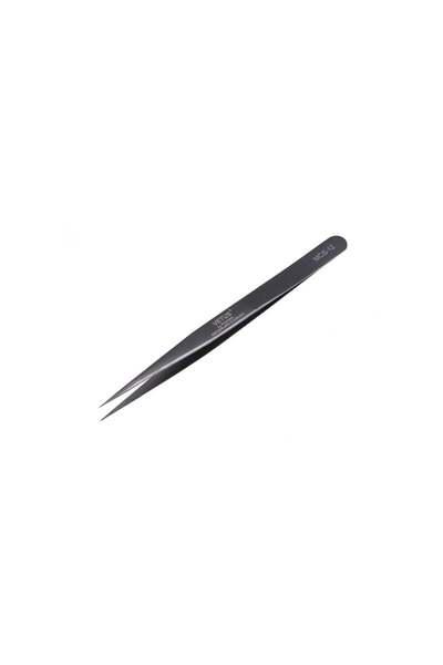 Vetus Mcs-12 Stainless Steel Anti-Static Straight Integrated Tweezers Black