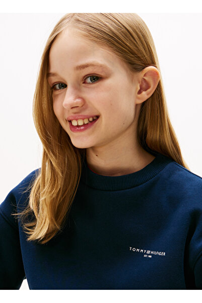Tommy Hilfiger Unisex Çocuk Mini Corp Bisiklet Yaka Sweatshirt - Lacivert