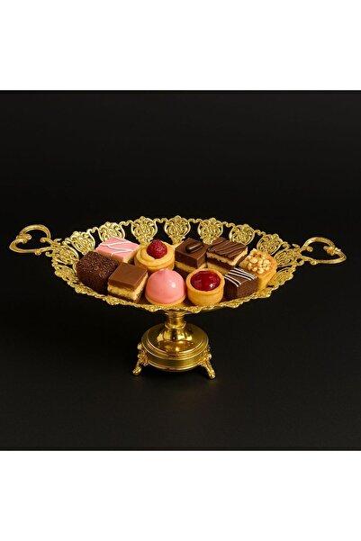 ALMASA صحن حلويات بيضاوي بقاعدة