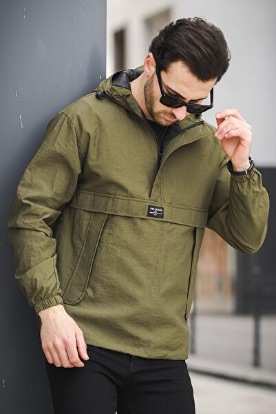 Oksit Bl 677 Напівдовгий водонепроникний чоловічий дощовик з кишенями та блискавкою