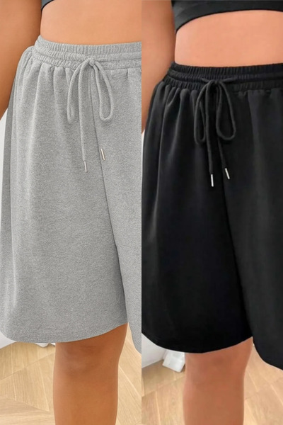 EydaMoon Women's Relaxed Cut Oversize Wide Leg Waist Elastic Shorts