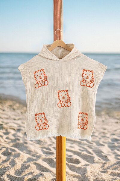 VAROL Organic 100% Cotton Muslin Children's Poncho - Kaplan