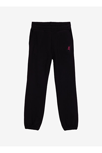 Barbie Lastikli Paça Siyah Kız Çocuk Eşofman Altı BRB5WG-EA6052