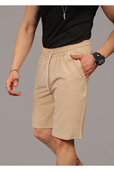 EydaMoon Чоловічі бежеві баггі шорти з парашутного матеріалу, що швидко сохнуть