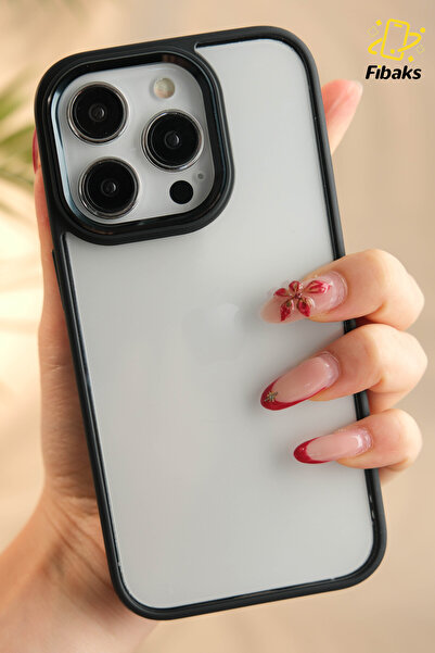 Fibaks Apple Iphone 14 Pro Max Uyumlu Kılıf Kenarları Parlak Arkası Şeffaf Ha...