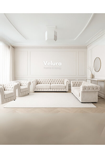 Velura Home & Living Chester Koltuk Takımı & Oturma Grubu (3+3+1+1)