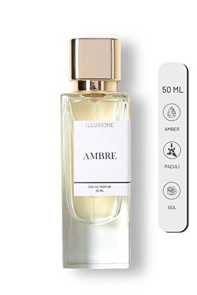ILLUSIONE FRAGRANCE Ambre Edp Kadın Parfüm 50ml | Amber-paçuli-gül | Bergamot, Sedir, Karanfil, Vetiver