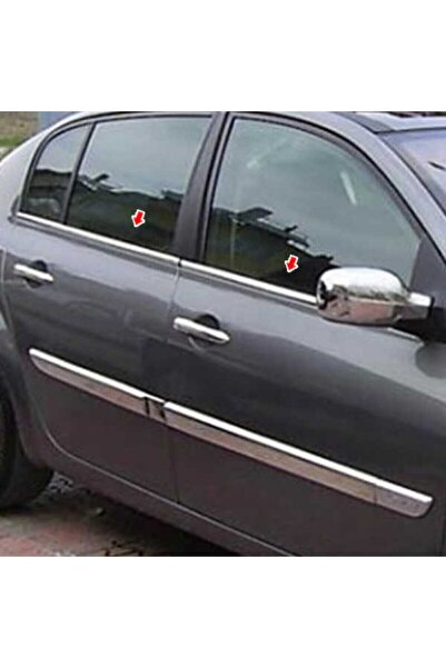 MaviTuning Renault Megane 2 Sedan Krom Cam Çıtası Seti 2004 - 2010