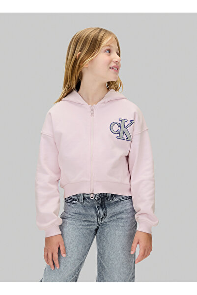 Calvin Klein Baskılı Kız Çocuk Pembe Sweatshırt IG0IG03017TDI