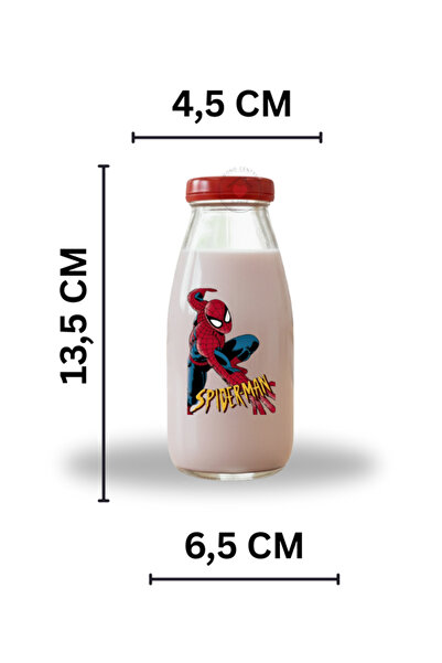 Milea 6 Adet Kırmızı Sızdırmaz Kapak Şeffaf Cam Şişe Süt Limonata Meşrubat Şişesi Çok Amaçlı Suluk