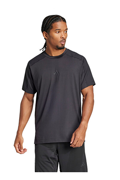 adidas Ανδρικό μπλουζάκι JE5690 PUREMOTION TEE Μαύρο με λαιμόκοψη κανονικό απλό