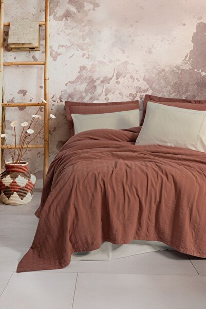 Cotton Box Natura Double Bedspread / Pique Set Vilo Tile