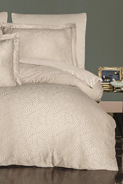 VAROL Liyosel Jacquard Duvet Cover Set Single - Lienzo Cappuccino