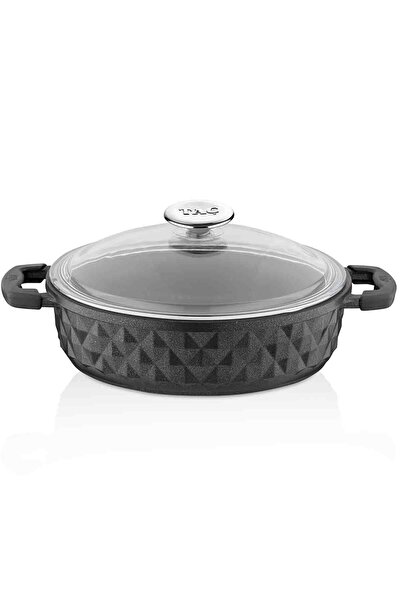 Taç Carabella Döküm Cam Kapaklı 7 Parça Tencere Seti Siyah - Tac-3817