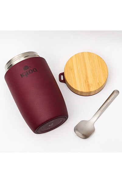 IGLOO Bamboo Food Jar 500ml Yemek Termosu Matara KIRMIZI