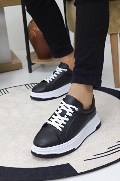 Weynes Черно-бели мъжки ежедневни маратонки с висока подметка Wsb0626