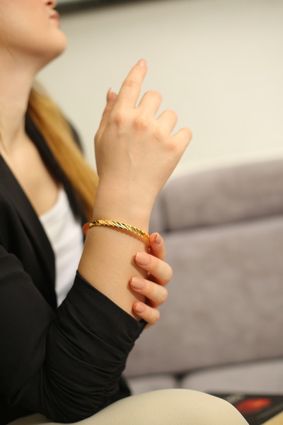 Altın Bilezik 20 gr (GRAM) işçiliksiz Yatırımlık 22 Ayar Altın ÜÇLÜ BURMA BİLEZİK modeli