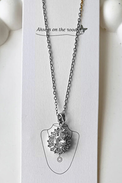 Fubena 1001 Small Stone Detailed Steel Necklace