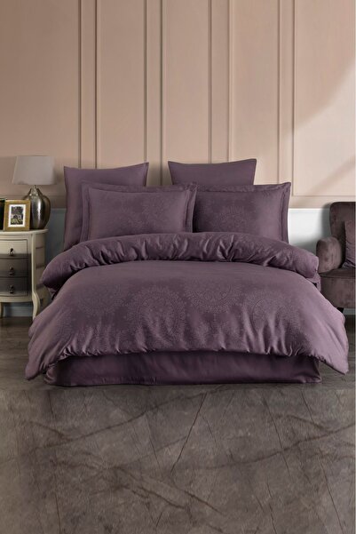 VAROL Liyosel Jacquard Duvet Cover Set Single - Nothingham Plum