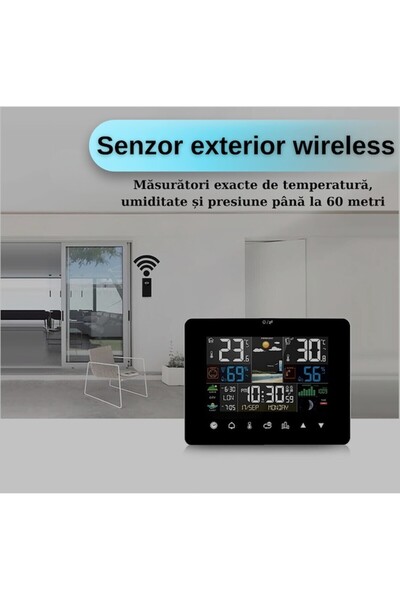 OEM Digital Weather Station with Wireless Outdoor Sensor, Color Touchscreen Display, Thermometer, Barome