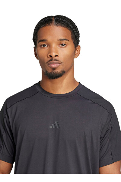 adidas Ανδρικό μπλουζάκι JE5690 PUREMOTION TEE Μαύρο με λαιμόκοψη κανονικό απλό