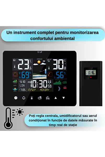 OEM Digital Weather Station with Wireless Outdoor Sensor, Color Touchscreen Display, Thermometer, Barome