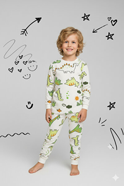 ROSAMİNA Σετ πιτζάμες για αγόρια από 100% βαμβάκι με σχέδιο δεινοσαύρων