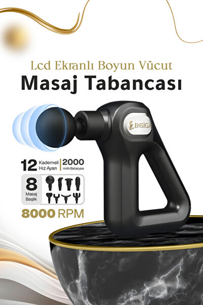 EN SİGA Lcd Ekranlı Boyun Vücut Masaj Tabancası Derin Doku Terapi Spor Kas Ge...