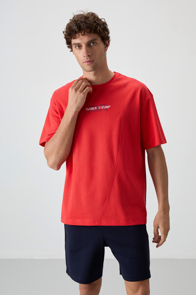 AIR JONES Ανδρικό μπλουζάκι Fiesta Cotton Thick Surface Texture Oversize Fit Printed T-shirt - 88372