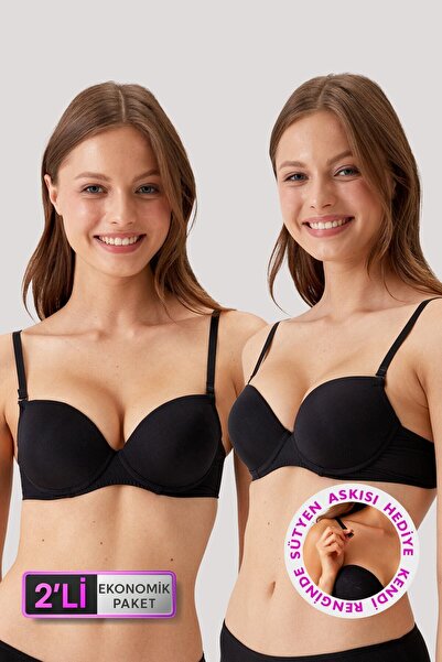 Pierre Cardin Black 6402 Madrid - Economy Pack of 2, Cotton Sling T-shirt and Bra Set