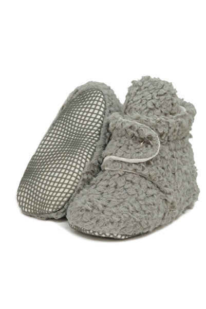 Ella Bonna Gray Organic Cotton Lined - Non-Slip Sole Baby Shoes and İlkadım Home Shoes