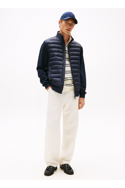 Tommy Hilfiger Dik Yaka Mavi Erkek Sweatshırt MW0MW37461DW5_MIX MEDIA STAND CLLR