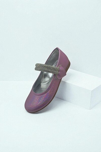 ForYou4 حذاء باليرينا مريح للفتيات مع تفاصيل من الأحجار الكريمة والترتر