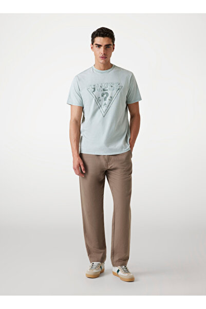 Guess Bisiklet Yaka Baskılı Gri Erkek T-Shirt M5YI42KBW41-FJZ1 Embroid Erkek ...